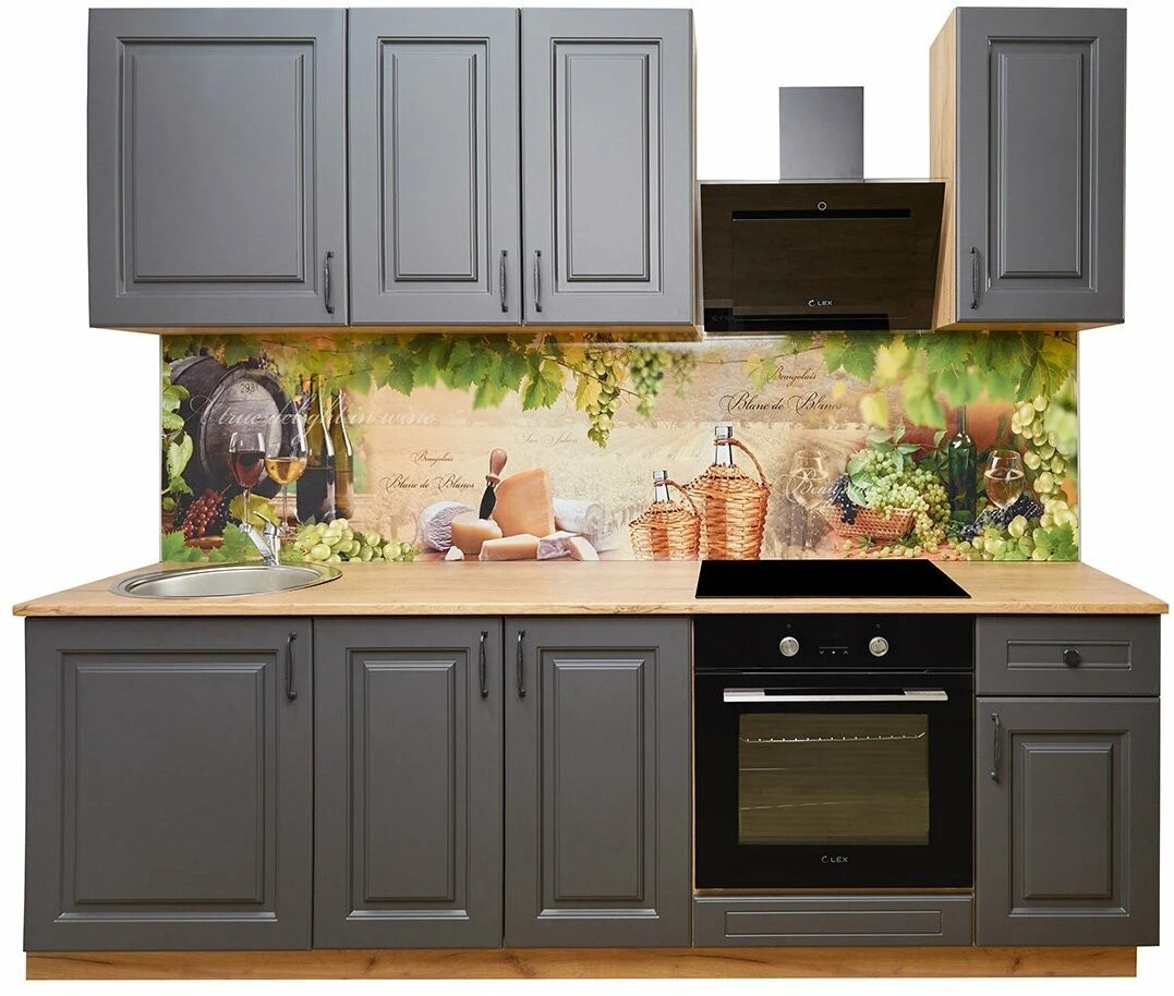 Кухонный гарнитур Hoff Маренго 2,4 м, 240х210х60 см, цвет дуб золотой крафт, маренго
